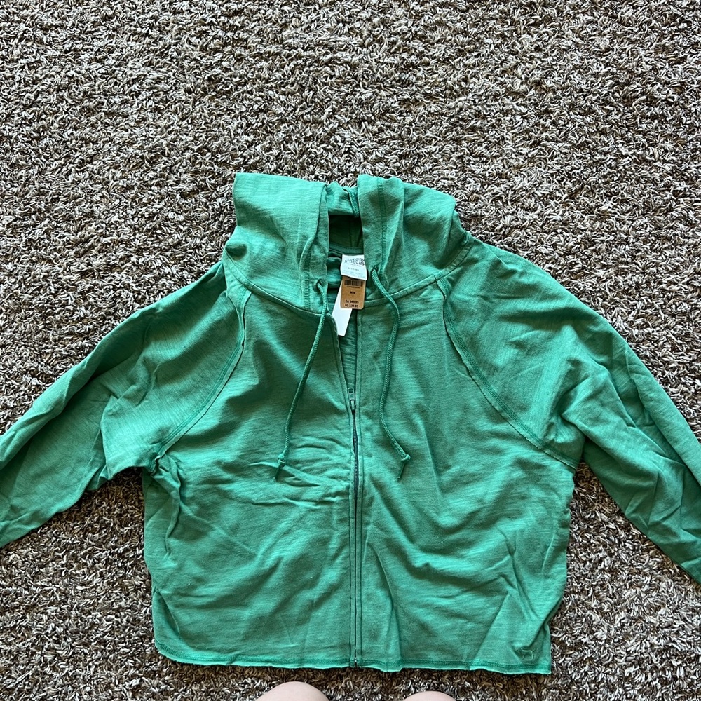 Green PINK Zip-Up Hoodie